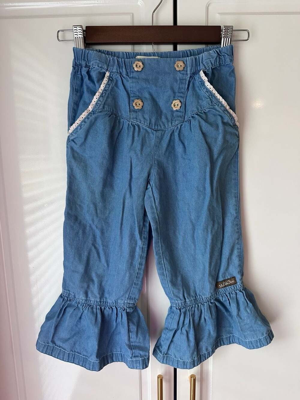Matilda Jane Ruffle Flare Denim Pants Size 6